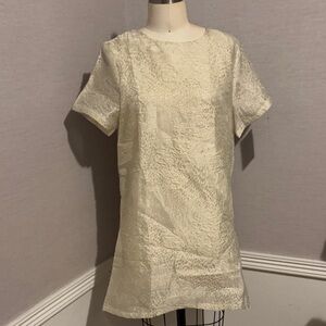 Elegant Cream Short Sleeve Dress